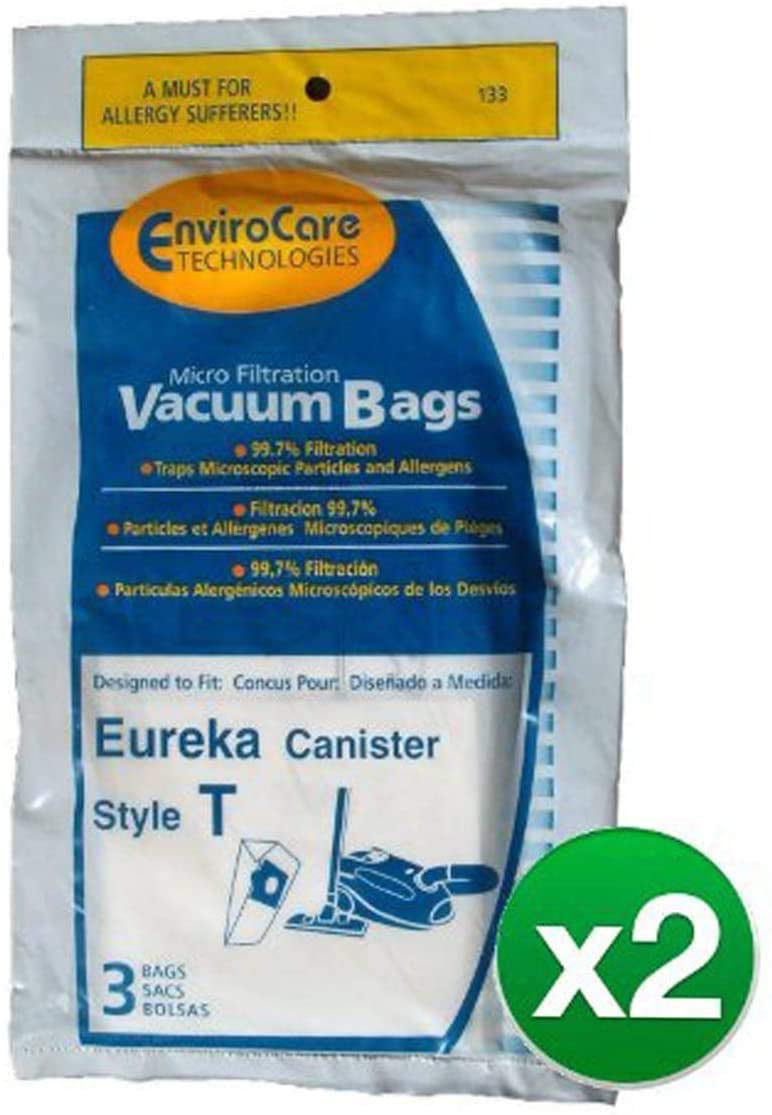 6 Eureka 61555B 61555,133 Style T Microlined Canister Vacuum Paper Bags 