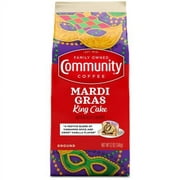 Community Coffee Mardi Gras King Cake Flavored 12 Ounces, Medium Roast Ground Coffee, 12 Ounce Bag (Pack of 1)