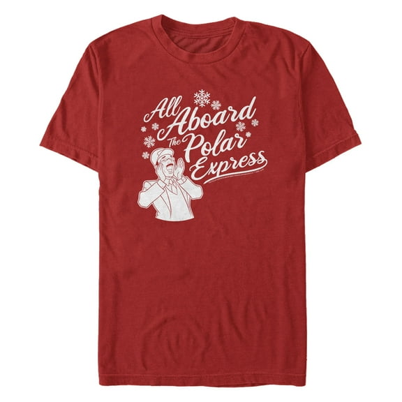 Men's Polar Express All Aboard Quote Graphic T-Shirt