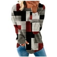 thumbnail image 2 of Qiopertar Chandail en Molleton à Col Rond pour Femmes Mode Décontractée Manches Longues Imprimé Blouse Offres de la Semaine Liquidation à Moins de 5$ jusqu'à 90 % de Réduction, 2 of 5