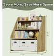 thumbnail image 2 of 3-Tier Montessori Toy Shelf and Toy Storage Organizer, Wood  Bookshelf with 3 Fabric Toy Boxes,  Toddler Children Bookshelf Classroom Bookcase Nursery Book Shelves for  Rooms, 2 of 7