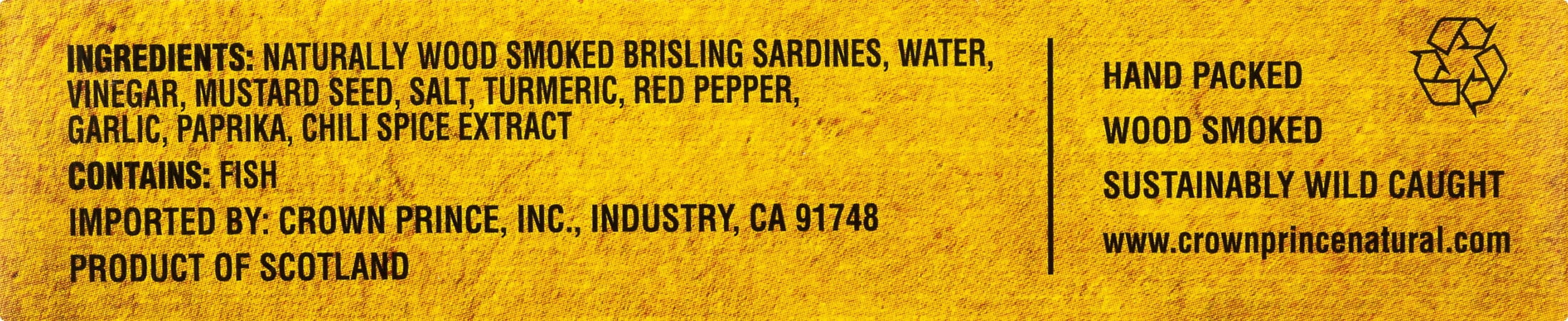 Crown Prince Natural Brisling Sardines in Mustard, 3.75 oz Can
