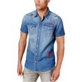 thumbnail image 2 of Camisa Vaquera True Religion Hombre Azul Mediano Botones al frente, 2 of 2