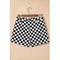 thumbnail image 5 of Women's Black Checkered Print Denim Shorts – Casual Summer Style for Daily Wear, 16, 5 of 12