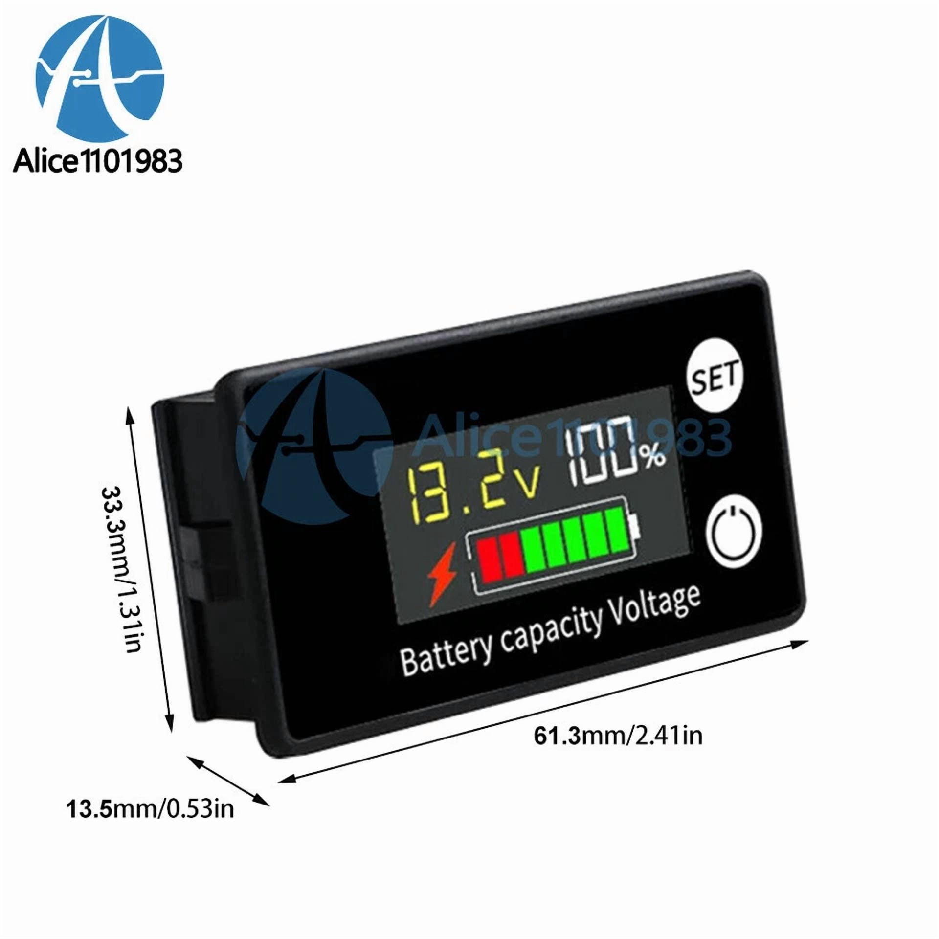 CRESTIN- 2X Digital 6133A Lcd Voltage Meter Dc8-100V Voltmeter Battery Power Dual Display
