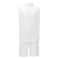 thumbnail image 3 of Afdoent Men's 2 Piece Short Set Mens Casual Suits For Everyday Wear Sleeveless Shirt And Shorts Set With Stripes For Spring And Summer Beach Clothes Comfortable, 3 of 9