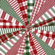 40+ Merry Christmas Red & Green Plaid Homespun 5x5 Pre-Cut Quilt Squares Charm Pack by JCS Fabric