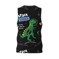 thumbnail image 3 of Gaeub Space Dino Cartoon Black Men's Mesh Basketball Jersey, Quick-Drying Sleeveless Top S-4XL, Loose Muscle Tank Top -Medium, 3 of 9