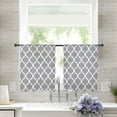 thumbnail image 2 of Grey Morocco Plaid, Sheer Curtains 54 Inches Length 2 Panels Set, Window Sheer Curtains for Living Room/Bedroom, Abstract Light Filtering Rod Pocket Curtain 52'' x 54'' x 2, 2 of 7