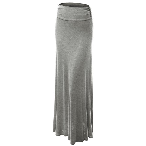 MBJ Womens Lightweight Floor Length Maxi Skirt
