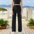 thumbnail image 2 of Women's High Waisted Wide Leg Lounge Pants with Drawstring and Pockets, 2 of 7
