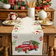 thumbnail image 4 of Christmas Cotton Linen Table Runner Red Truck Winter Snowflakes Cardinal Bird Dining Table Runners for Home Decor Party Dining Room Restaurant Kitchen Party 13" x 108", 4 of 9