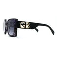 thumbnail image 3 of Womens Square Rectangle Mod Chunky Plastic Butterfly Designer Sunglasses Purple Flower Smoke, 3 of 4