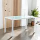 thumbnail image 1 of Mesa de vidrio rectangular de 130cm con patas de mesa metálicas, 1 of 6