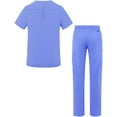 thumbnail image 2 of Adar Addition Go-Everyday Scrub Set for Men - Stylish Scrub Top & Cargo Scrub Pants - A9800 - Ceil Blue - S, 2 of 7
