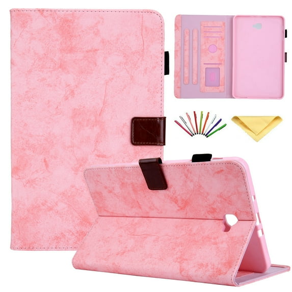 Galaxy Tab A 10.1 Case 2016, Dteck Stand Folio Case Cover For Samsung Galaxy Tab A 10.1" SM-T580 T585 T587 (NO S Pen Version), with Multiple Viewing Angles, Built-in Card Slots, Pink