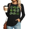 thumbnail image 1 of Xuyuer Women St. Patrick's Day Sweatshirts Shamrock Shirt Clover Printed Long Sleeve Irish Gift Casual Loose Fit Tops, 1 of 5