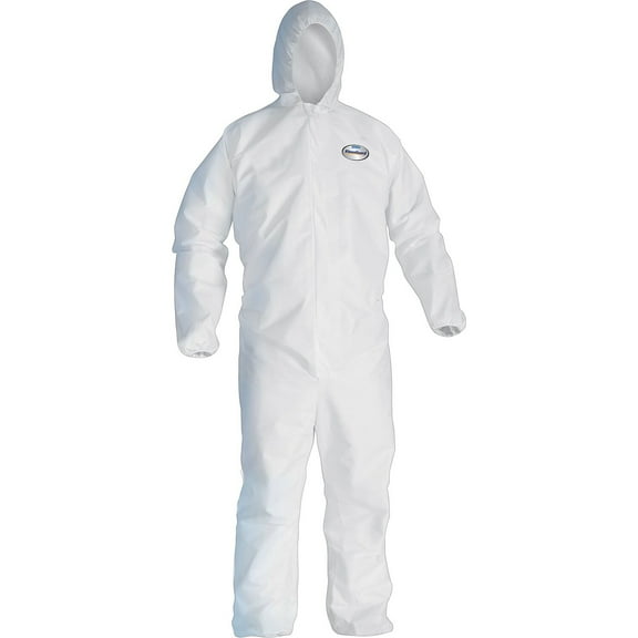 KleenGuard* A30 Elastic Back and Cuff Hooded/Boots Coveralls, White, 3XL,21/Ct