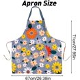 thumbnail image 2 of Delantal de cocina Delantal impermeable ajustable con bolsillo, Flores Ap, 2 of 5