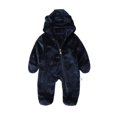 thumbnail image 6 of GYRATEDREAM Baby Toddler Boys Girls Fleece Hooded Romper Kids Winter Outwear Jumpsuit Snowsuit Bear Ear Outfits for 12M Nvay Blue, 6 of 9