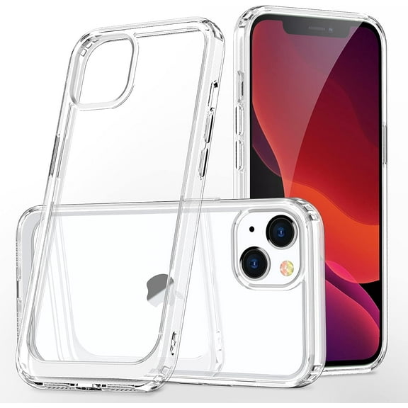 Crystal Clear Case for iPhone 13,Slim Thin Soft TPU Bumper & Hard PC Back Shockproof Scratch Resistant Protective Phone Case for iPhone 13 6.1 inch (Clear)