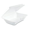 Dart Foam Hinged Lid Containers, 1-Compartment, 6.4 x 9.3 x 2.9, White, 100/Pack, 2 Packs/Carton