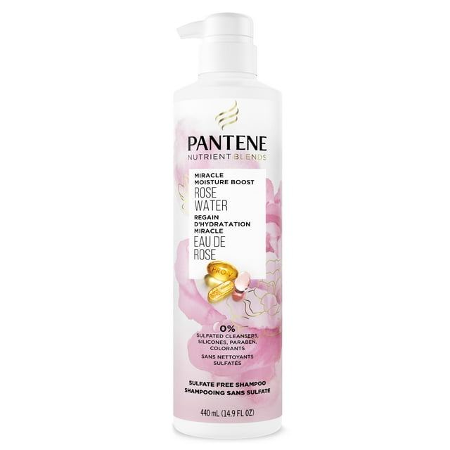 Pantene Nutrient Blends Miracle Moisture Boost Rose Water Sulfate Free Shampoo