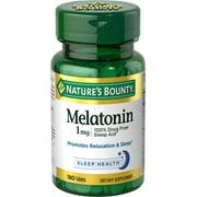 Nature's Bounty Melatonin 1 Mg Tablets, Drug-Free Sleep Aid, 180 Ct
