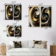thumbnail image 4 of Designart "Black White Gold Spiral Minimal Abstraction I" Abstract Spirals Wall Art Set Of 2 - Transitional Gold Gallery Set For Office Decor, 4 of 6