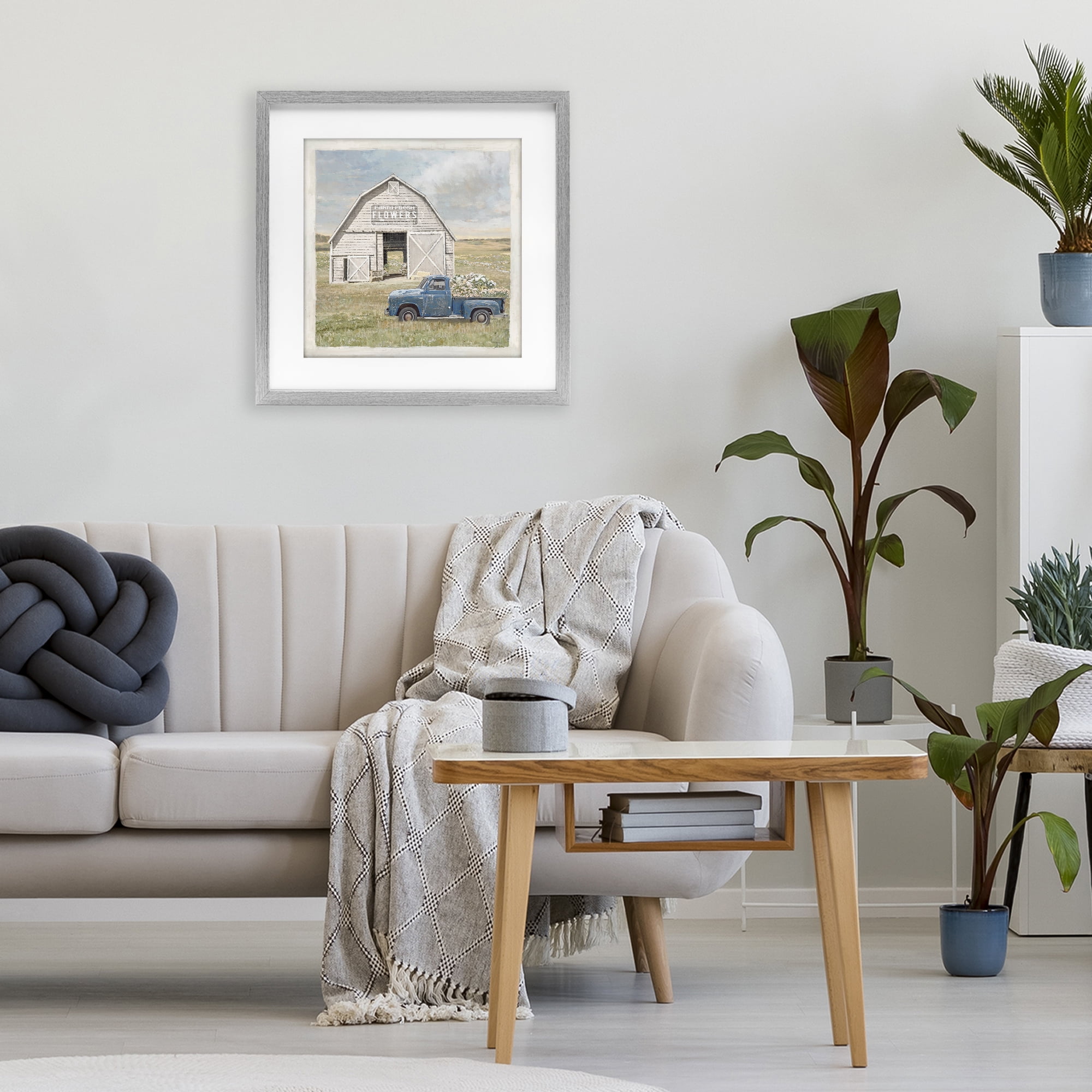 Stupell Industries Rustic Flower Barn Gray Framed Print Under Glass, design by Amber Sterling