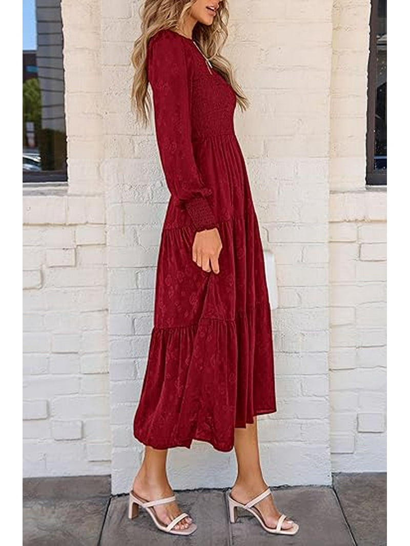 PRETTYGARDEN Women's Fall Spring Midi Dress Long Sleeve Floral Smocked Elegant Wedding Guest Long Flowy Dresses with Pockets - Walmart.com PRETTYGARDEN Women's Fall Spring Midi Dress Long Sleeve Floral Smocked Elegant Wedding Guest Long Flowy Dresses with Pockets - Walmart.com