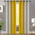 thumbnail image 2 of Yakamok Yellow Grommet Light Blocking Ombre Curtains,Room Darkening Window Drapes for Bedroom/Living Room, 52x84 inches, 2 Panels, 2 of 6