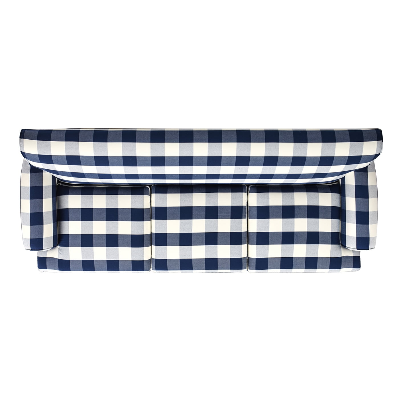 Jennifer Taylor Home Alana 88" Lawson Living Room Three-Cushion Tightback Sofa Couch with Metal Casters, Blue Lattice