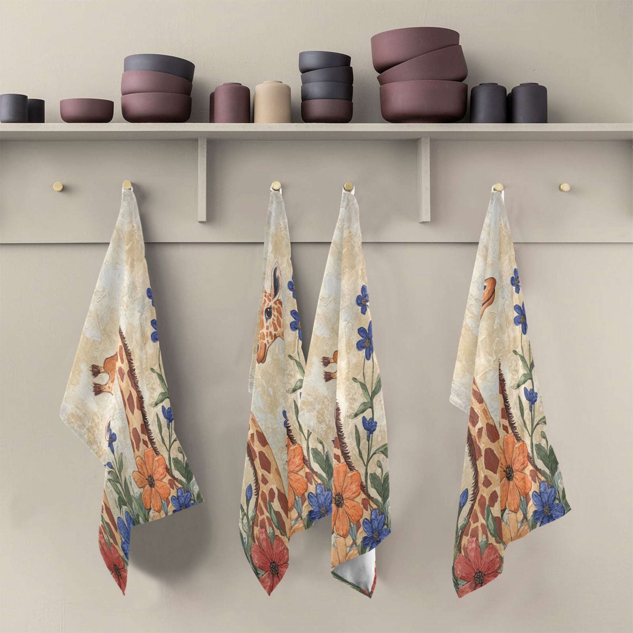 Kitchen Towel 28x18 Inches x6，Plate Towel, Decorative Towel, Napkin, Tea Towel Tea Towels For Kitchen Dish Cloths & Dish Towels Two Giraffes