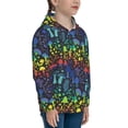 thumbnail image 3 of Kdxio Magical Mushrooms and Flowers Pattern Boys Athletic Unisex Boys Girls Hoodie with Pocket Sweatshirts-Medium, 3 of 6