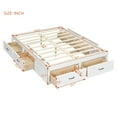 thumbnail image 4 of Bellemave Full Beds with 6 Storage Drawers, Wood Full Size Platform Bed Frame with Wood Slat Support, Rustic Style Storage Bed Frame Noise-Free, No Box Spring Needed（Antique White), 4 of 9