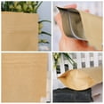 thumbnail image 2 of Xingzhi 10pcs Resealable Solid Color Kraft Paper Foil Bag Stand Up Heat Seal Food Grade Pouch 10pcs 9x14cm, 2 of 6