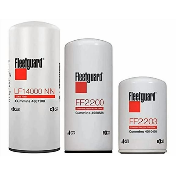 LF14000NN - FF2200 - FF2203 Fleetguard Filter Kit for ISX Cummins Pre- 2010 Engines (25,000 Miles)