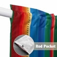 thumbnail image 2 of Mexican Stripes Kitchen Window Curtains, Swag Curtains Valance for Bedroom Living Room Bathroom, Blue Boho Red Green Orange Art Simple Rod Pocket Window Curtain Block Drapes 2 Panels 36"x45", 2 of 9