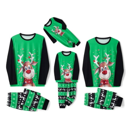 

wybzd Christmas Family Pajamas Matching Set Merry Christmas Sleepwear Plaid Pants Jammies Pjs Set