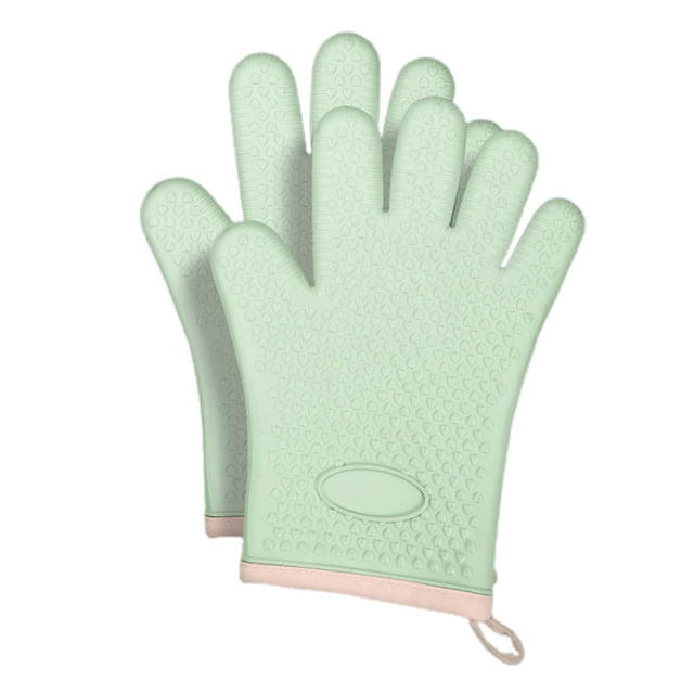 Guantes para horno resistentes al calor con forro acolchado y manoplas de cocina. cinco dedos