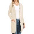 thumbnail image 3 of Mujeres Frente Abierto Outwear Casual Elegante Color Puro Manga Larga Botón Outwear para la Vida Diaria Trabajo Albaricoque S, 3 of 7