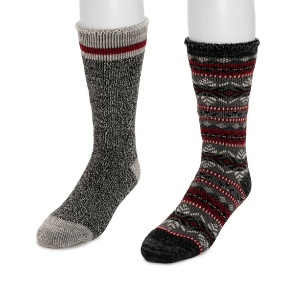 MUK LUKS Men's 2 Pk Heat Retainer Socks