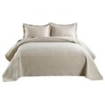 thumbnail image 5 of 3-Piece 100% Cotton Oversized Bedspread Lightweight Quilt Coverlet Embroidery Farmhouse Bedding Set (TM Beige, Oversized Queen (100"x106")), 5 of 7