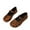 Coffee, variant on Wovix Women Leopard Faux Leather Flats Comfortable Round Toe Slip On Soft Work Flats Retro Mary Jane Dress Shoes