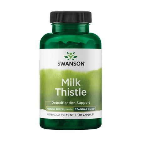 Swanson Milk Thistle (Standardized) - Herbal Liver Support Supplement w/ 80% Silymarin - Natural Formula Helping to Maintain Overall Health & Wellbeing - (120 Capsules)