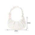 thumbnail image 3 of Retro Mujeres Color puro plisado PU Hombro Axila Bolso Bolsos (Blanco), 3 of 5