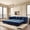Blue, variant on LLappuil Pull Out Sofa Bed King Size, 89" Chesterfield Sofa Convertible Sleeper Sofa Bed, Velvet 3-Seater Sofa with Movable Ottoman for Living Room Blue