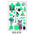 thumbnail image 1 of 1pc 2022 New Halloween Luminous Tattoo Stickers Fluorescent Green Children's Face Glowing Stickersws-k69, 1 of 4