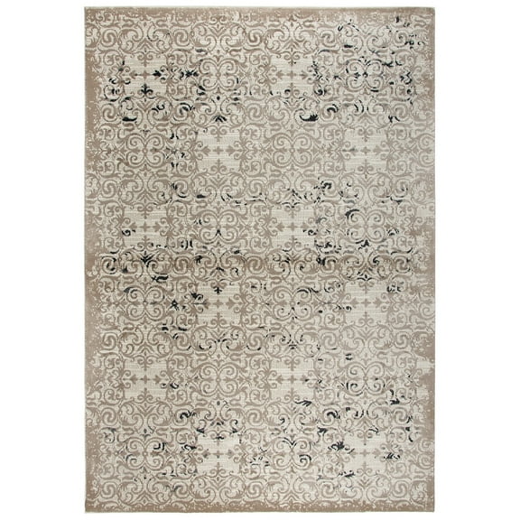 Alora Decor  Swagger Beige, Taupe, Grey, and Black Persian-style Medallion Rug 9'10" x 12'6"